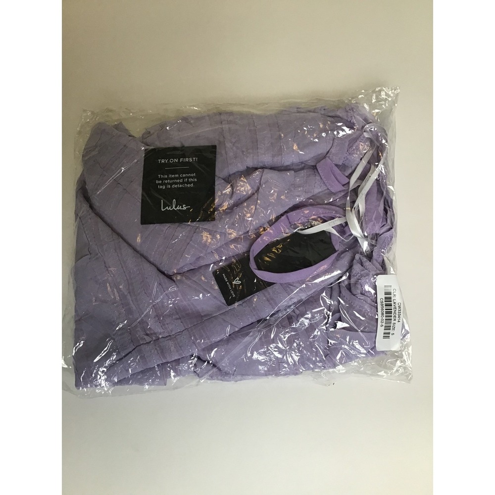 Lulus Women's Emele Lavender Textured Tiered Square Neck‎ Mini Dress NWT Size S - Picture 8 of 8
